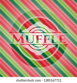 Muffle christmas style emblem. Vector Illustration. Detailed.
