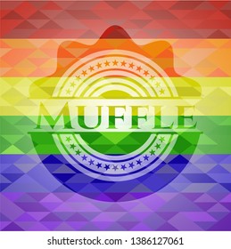 Muffle lgbt colors emblem. Vector Illustration. Mosaic.
