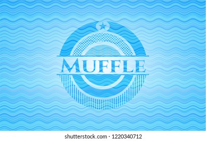 Muffle water concept emblem background.