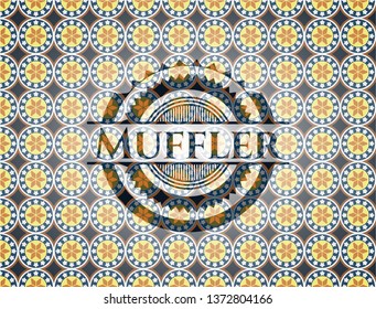Muffler arabic emblem background. Arabesque decoration.