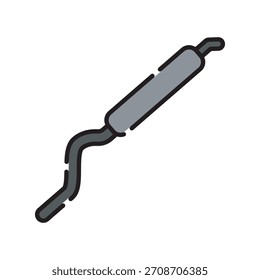 Icono de línea negra del silenciador. Elemento aislado de Vector. Trazo editable