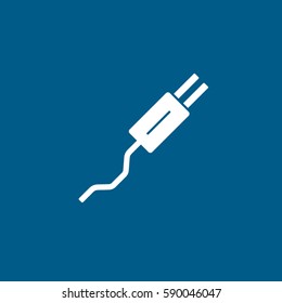 Muffler Flat Icon On Blue Background