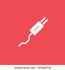 Muffler Flat Icon On Red Background