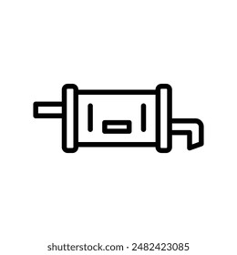 Muffler Icon Set Exhaust System Illustrations for Automotive and Engineering