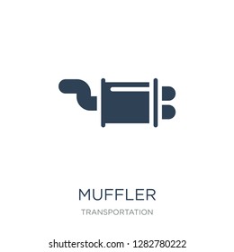 muffler icon vector on white background, muffler trendy filled icons from Transportation collection, muffler vector illustration