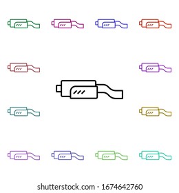 Muffler multi color style icon. Simple thin line, outline vector of motor sports icons for ui and ux, website or mobile application