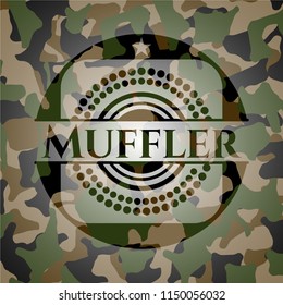 Muffler on camouflage texture