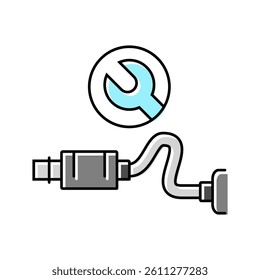muffler repair car mechanic color icon vector. muffler repair car mechanic sign. isolated symbol illustration