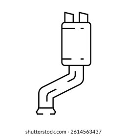 muffler repair car mechanic line icon vector. muffler repair car mechanic sign. isolated contour symbol black illustration