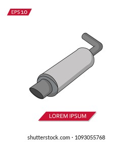 muffler vector icon symbol