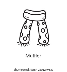 Muffler vector outline Icon Design illustration. Holiday Symbol on White background EPS 10 File
