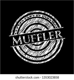 Muffler written on a blackboard