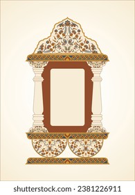 Mufhal motif Frame Vector Illustration