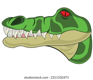 Mug animal crocodile on white background is insulated