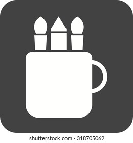 Mug, art, paint icon vector image.Can also be used for art and designing. Suitable for mobile apps, web apps and print media.