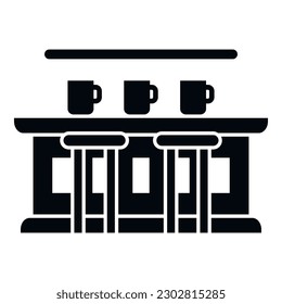 Mug bar counter icon simple vector. Cafe pub. Beer food