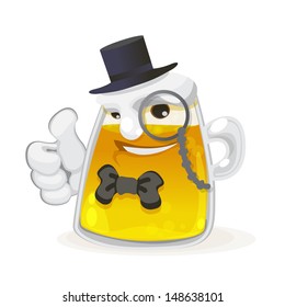 Mug of beer Character gentleman