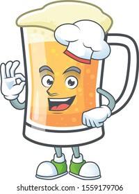 Mug of beer in a chef character