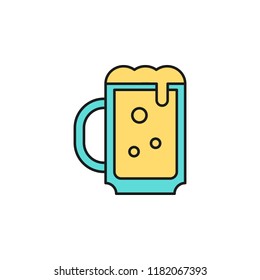 mug of beer colored icon. Element of birthday party icon for mobile concept and web apps. Colored mug of beer icon can be used for web and mobile