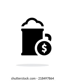 Mug of beer with dollar simple icon on white background. Vector illustration.