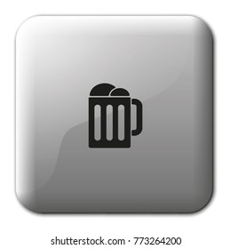Mug beer flat vector icon.