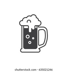 Mug of beer with foam icon.