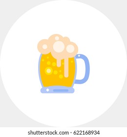 Mug of beer with foam vector icon