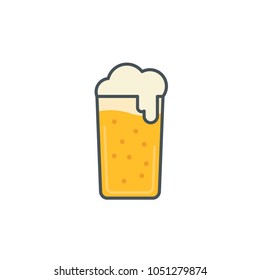 mug of beer with foam, vector illustration, a glass of beer