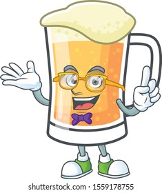 Mug of beer in a geek character