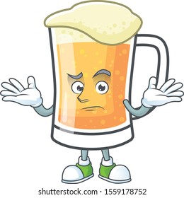 Mug of beer in a grinning character