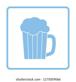 Mug of beer icon. Blue frame design. Vector illustration.