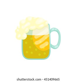 Mug of beer icon in cartoon style on a white background