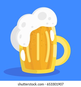 A mug of beer icon, colorful flat style vector illustration eps 10