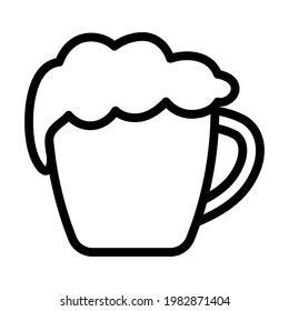 Mug Of Beer Icon. Editable Bold Outline Design. Vector Illustration.