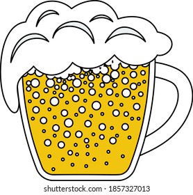 Mug Of Beer Icon. Editable Outline With Color Fill Design. Vector Illustration.