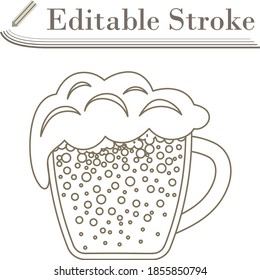 Icono De La Mug De Cerveza. Diseño sencillo de Stroke modificable. Ilustración vectorial.