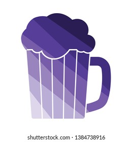 Mug of beer icon. Flat color design. Vector illustration.