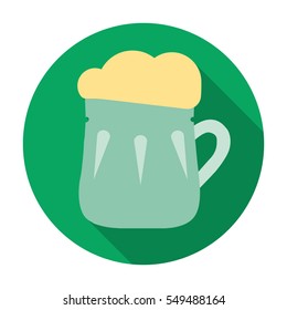 Mug of beer icon in flat style isolated on white background. Pub symbol stock vector illustration.