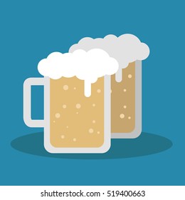 Mug of beer icon, flat vector style