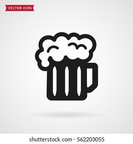 Mug of beer icon isolated on white background. Vector illustration