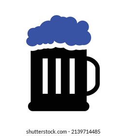 Umarmen Sie mit Biersymbol. Einfache flache Vektorgrafik für Ihr Webdesign, Logo, App, UI. Restaurant-Symbol