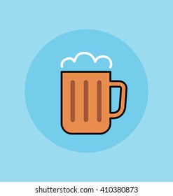 Mug of beer icon vector.