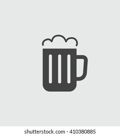 Mug of beer icon vector.