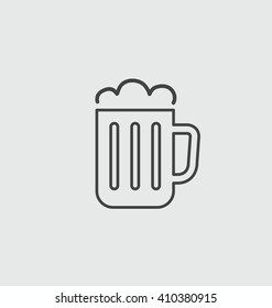 Mug of beer icon vector.
