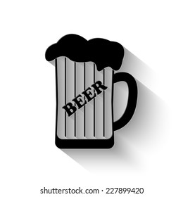 mug of beer icon - vector illustration with shadow