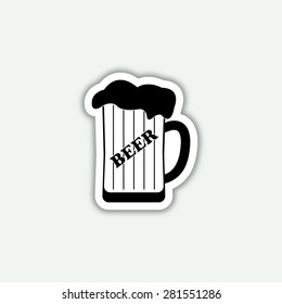 mug of beer icon - vector sticker