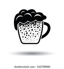 Mug of beer icon. White background with shadow design. Vector illustration.