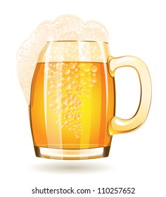 Mug of beer isolated on a white background