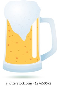 Mug of beer isolated on white. Vector