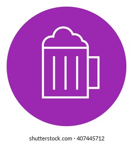 Mug of beer line icon.